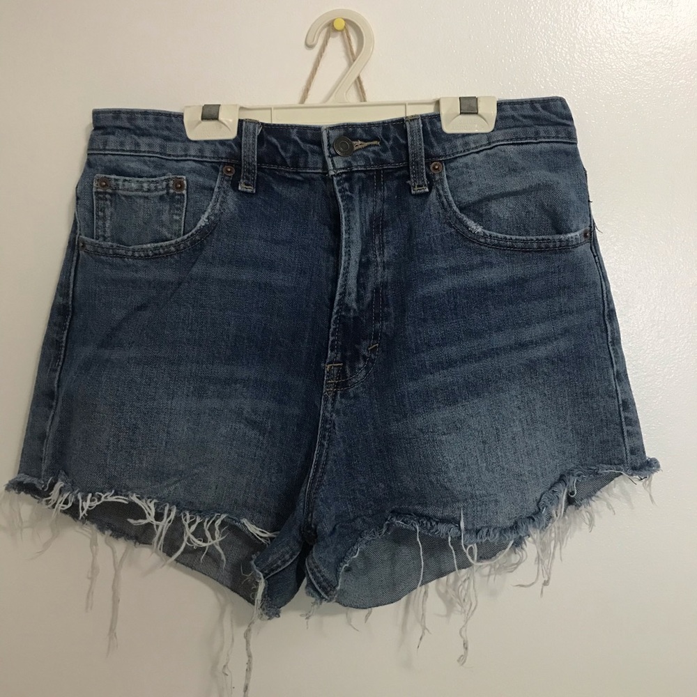High waisted jean shorts